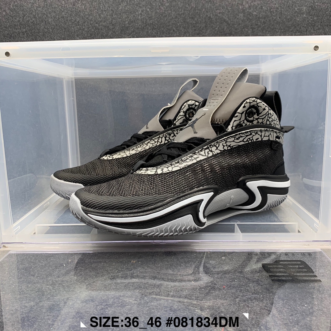 2021 Men Air Jordan 36 Black Grey Basketball Shoes